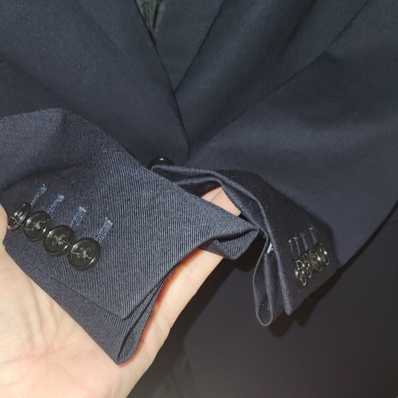 NWOT BANANA REPUBLIC SIENA NAVY BLUE WOOL BLAZER SIZE 0 Petite #445482 - Picture 7 of 17